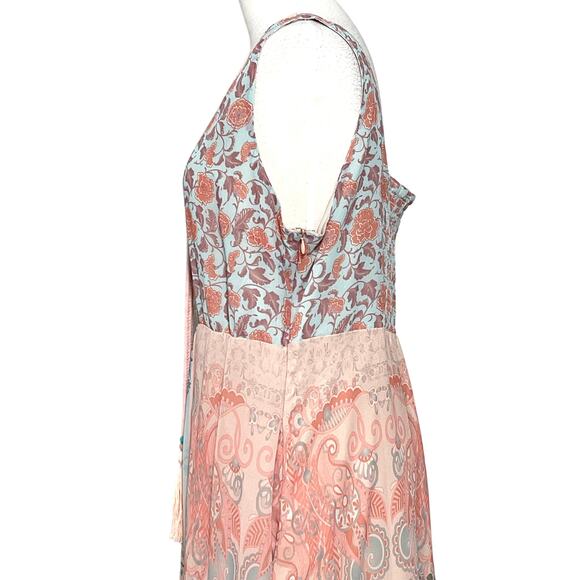 Soft Surroundings Guadalupe Tassel Floral Paisley Chiffon Maxi Dress SZ XL - Picture 6 of 10